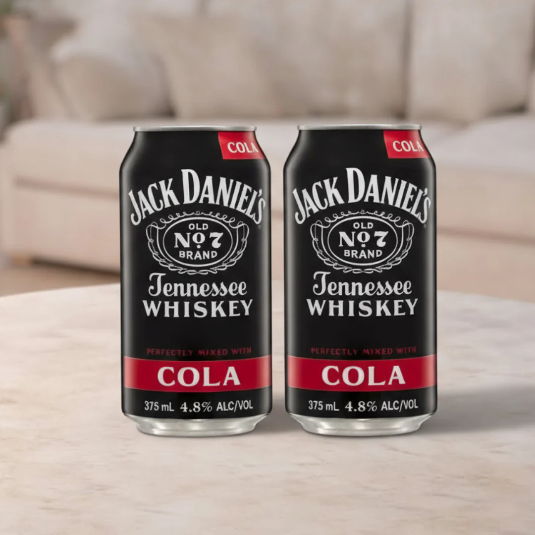 2 Jack Daniels Tennessee whiskey & cola 375ml