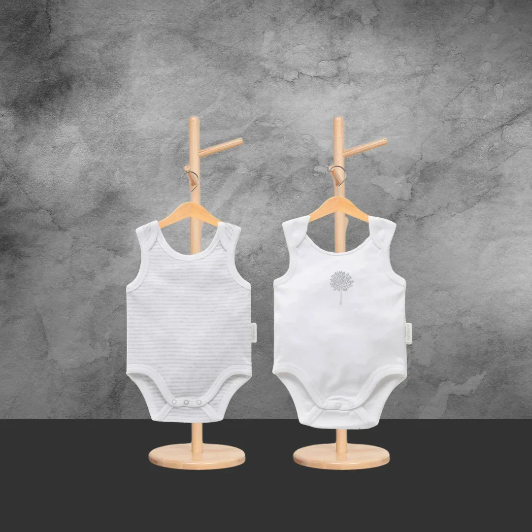 2 Pure Baby Singlet Romper Bodysuits - Size 000 - Image 2