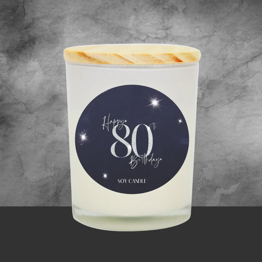 80th Birthday Soy Candle