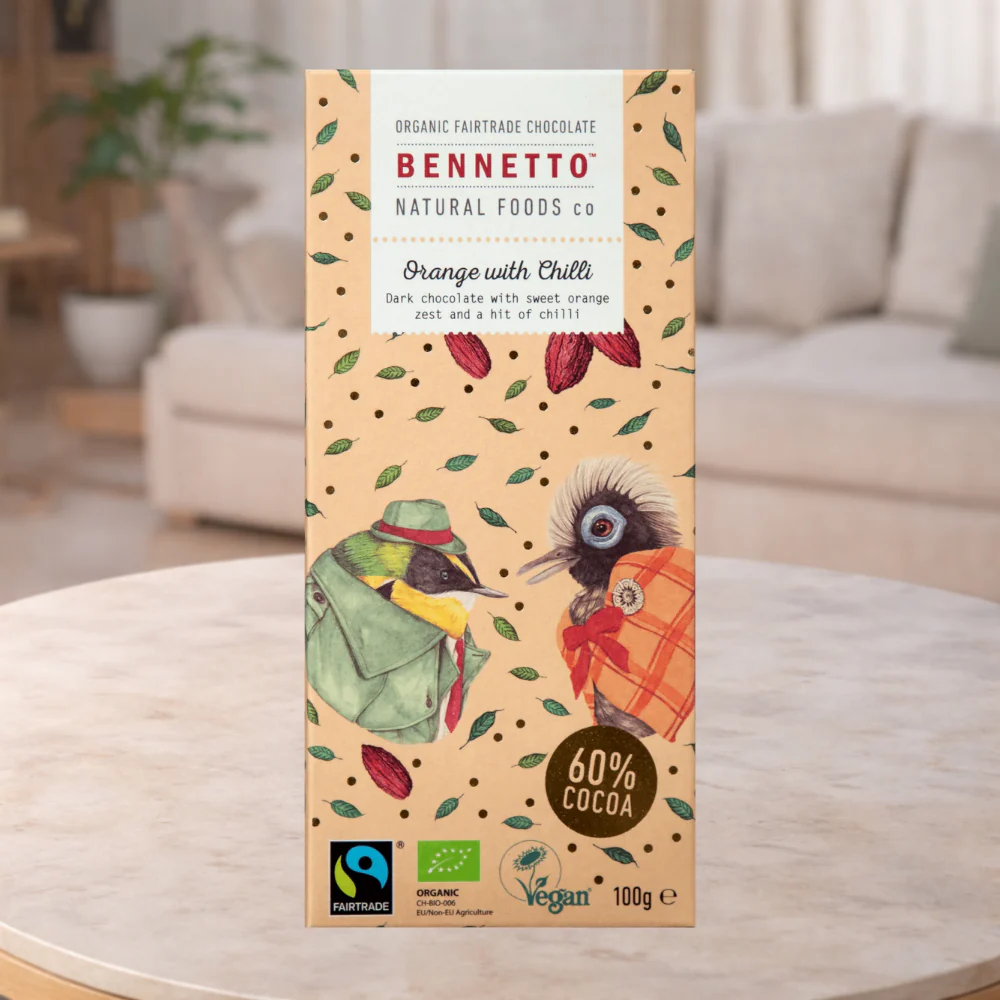 Bennetto Organic Orange with Chilli Chocolate 100g