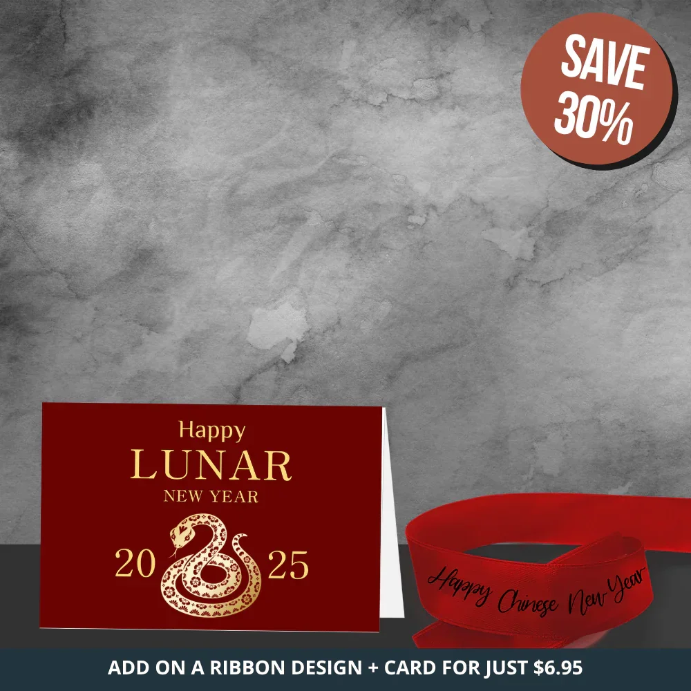 Black & Red Chinese New year Ribbon - Image 2
