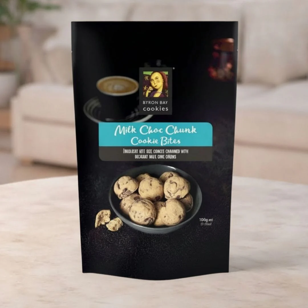 Byron Bay Cookies Milk Choc Chunk Bites Cookie Pouch 100g