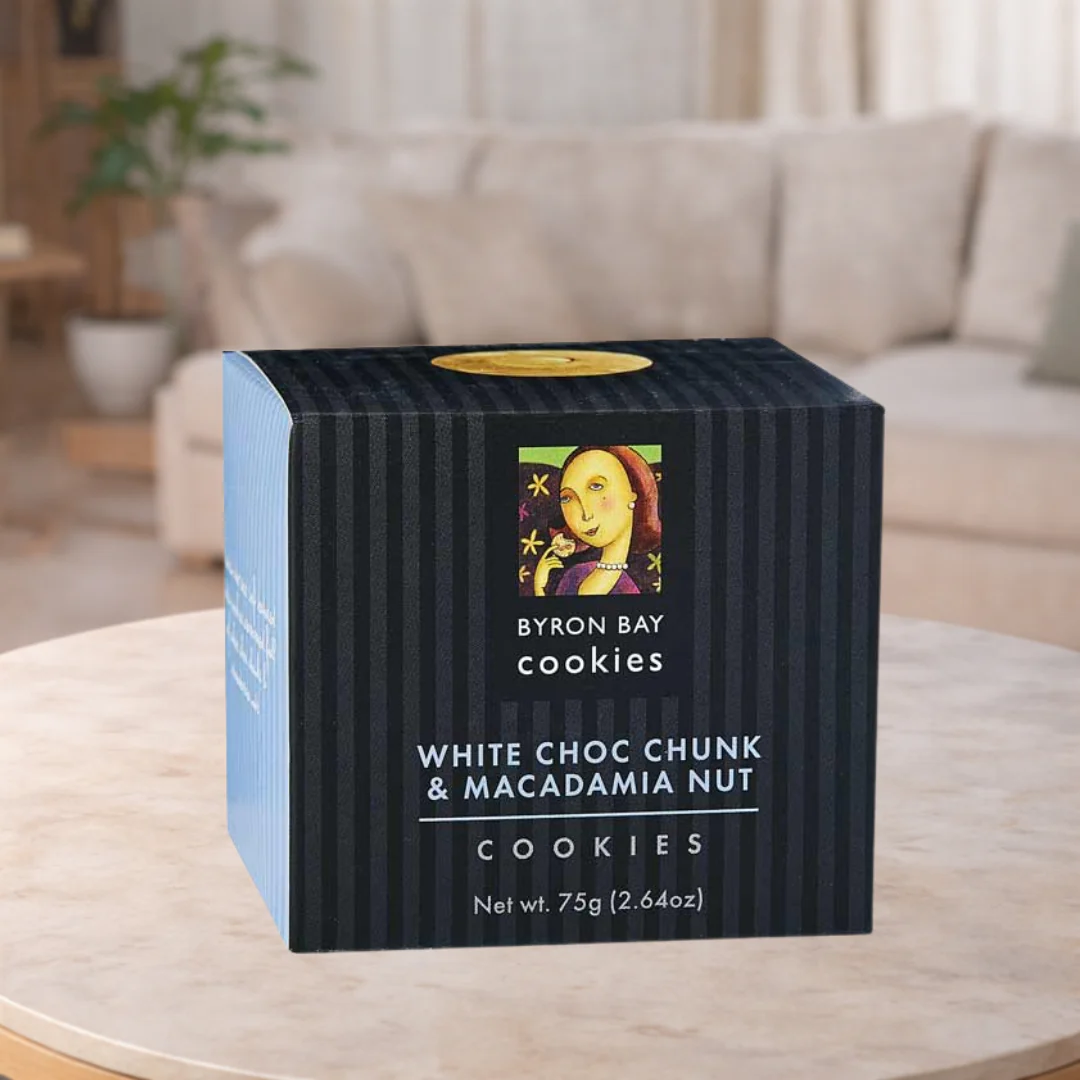Byron Bay Cookies White Choc Macadamia Cookie Cube 75g