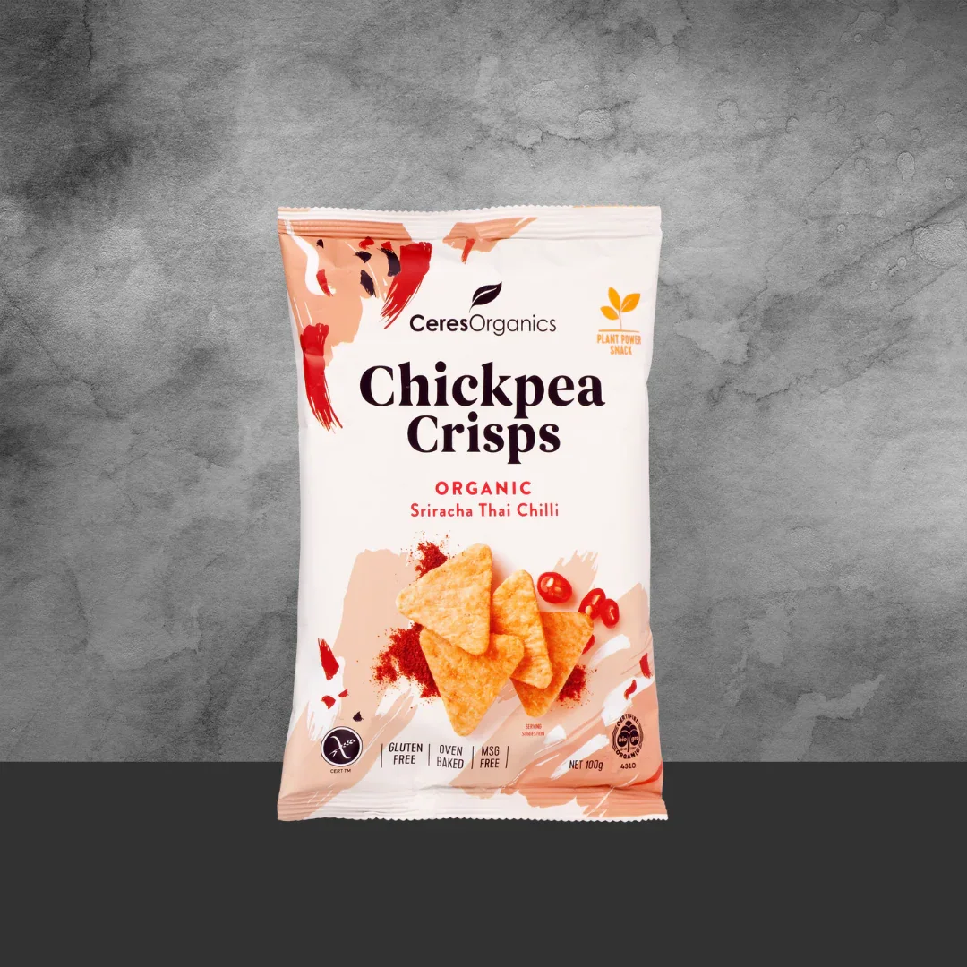 Ceres Organics Sriracha Chilli Chickpea Crisps 100g - Image 2