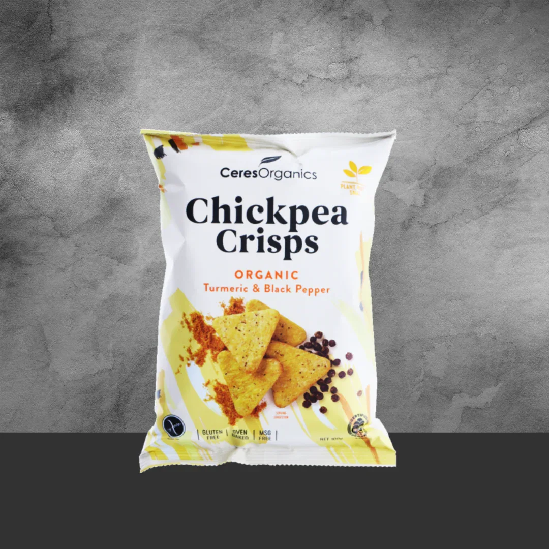 Ceres Organics Turmeric & Black Pepper Chickpea Crisps 100g - Image 2