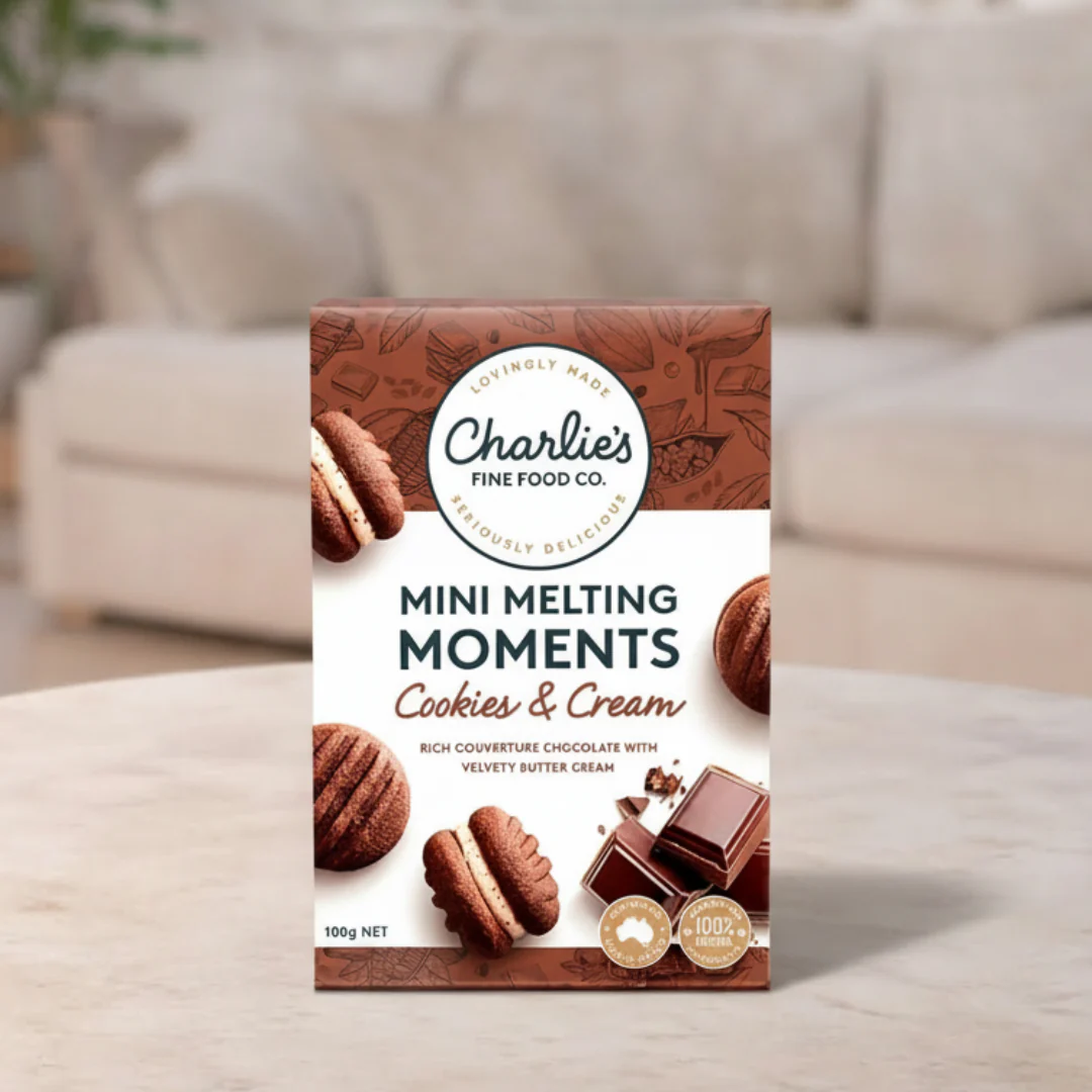 Charlie's Fine Food Co. Cookies & Cream Mini Melting Moments 100g