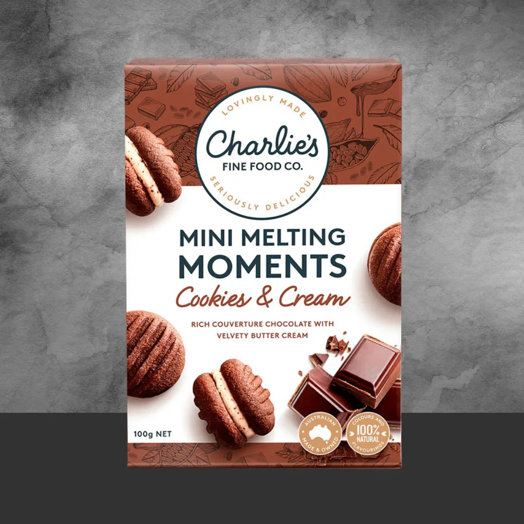 Charlie's Fine Food Co. Cookies & Cream Mini Melting Moments 100g - Image 2