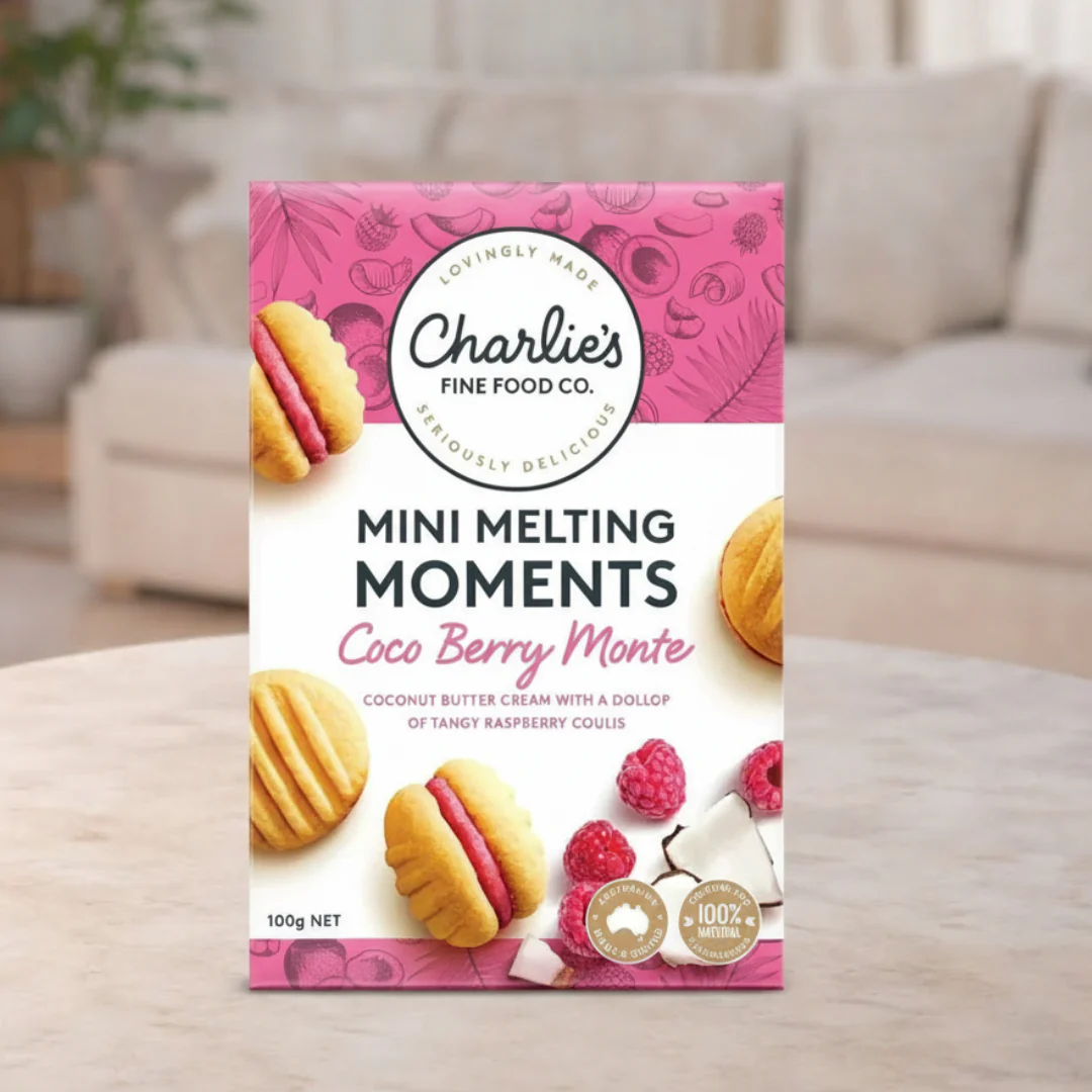 Charlie's Fine Food Co. Coco Berry Mini Melting Moments 100g