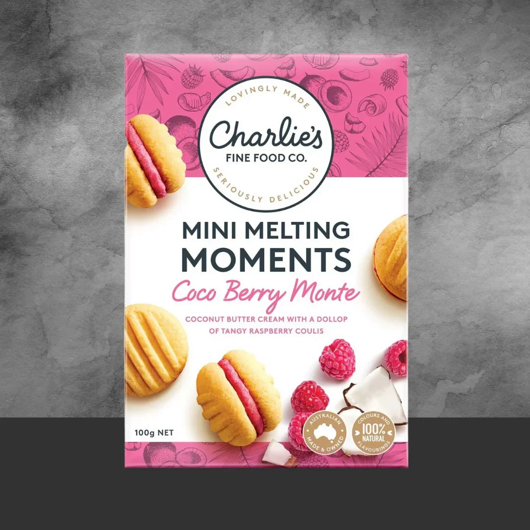 Charlie's Fine Food Co. Coco Berry Mini Melting Moments 100g - Image 2