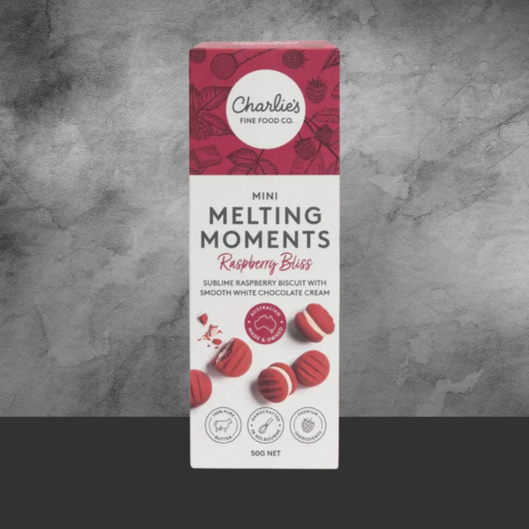 Charlie's Cookies Mini Raspberry White Choc Melting Moments 50g - Image 2