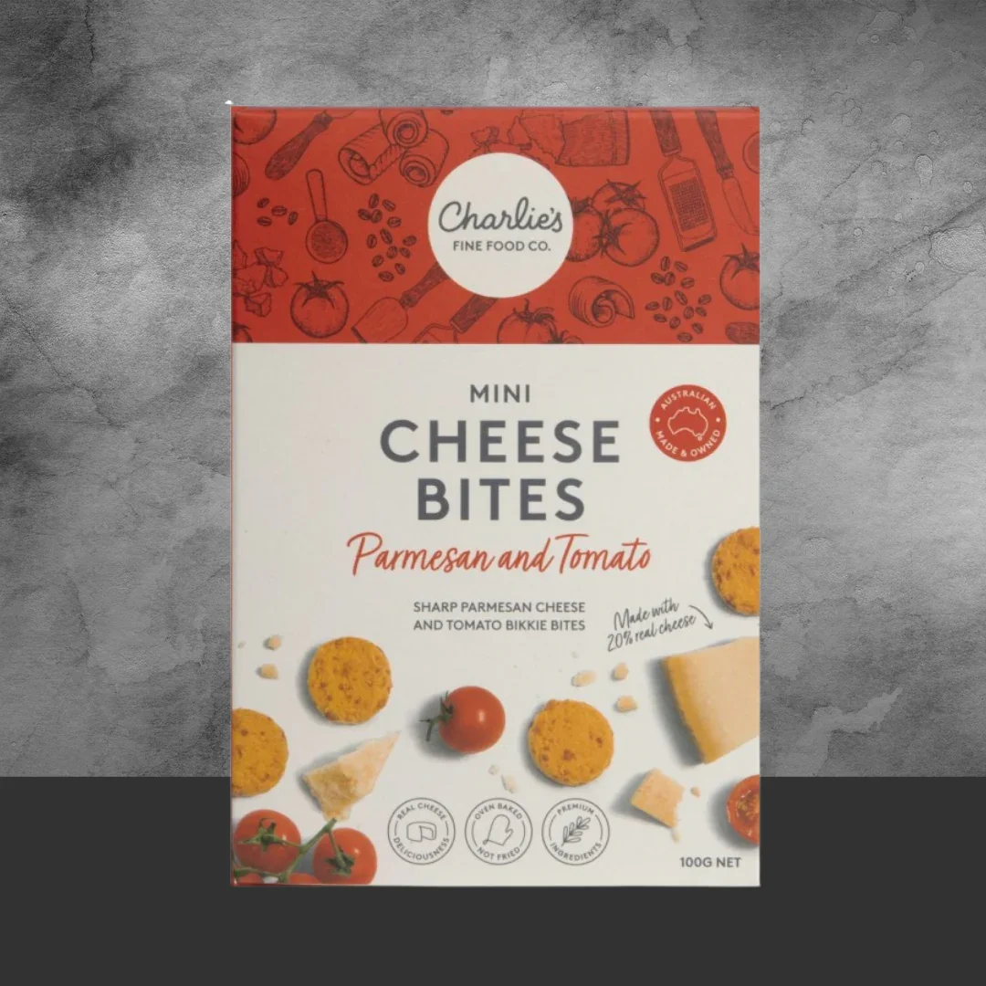 Charlies Fine Food Co. Parmesan & Tomato Mini Cheese Bites 100g - Image 2