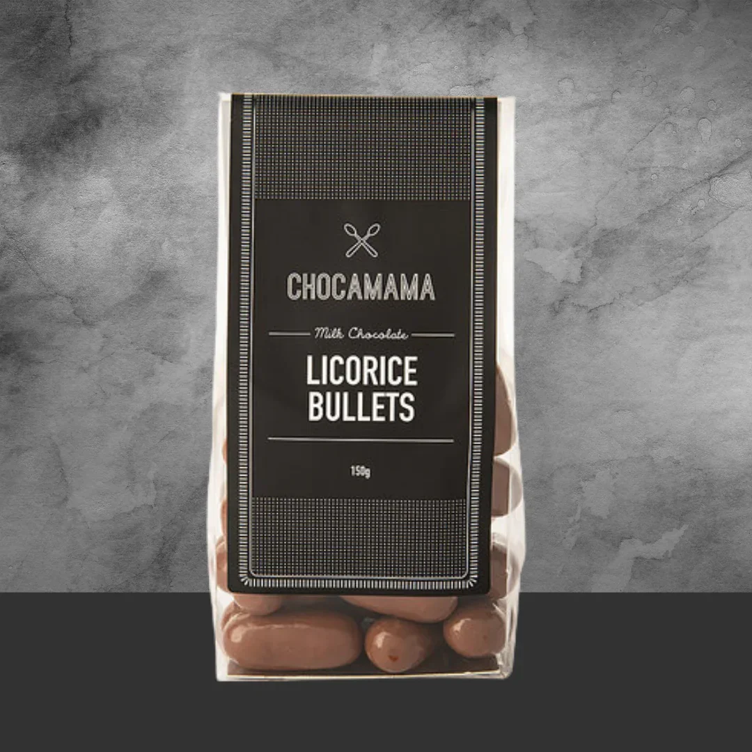 Chocamama Dark Chocolate Licorice Bullets 125g - Image 2