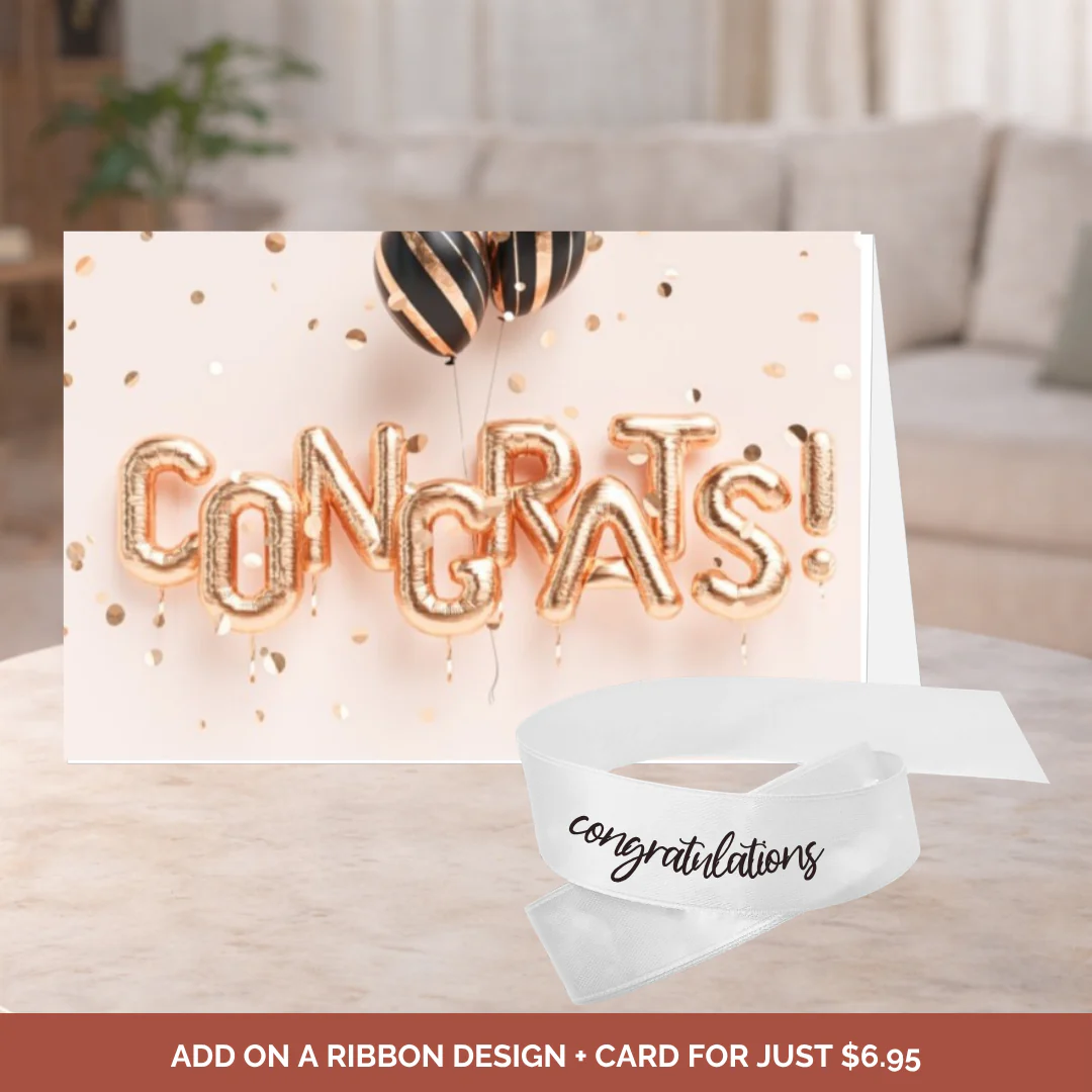 Congrats Bouquet Ribbon + Card Bundle