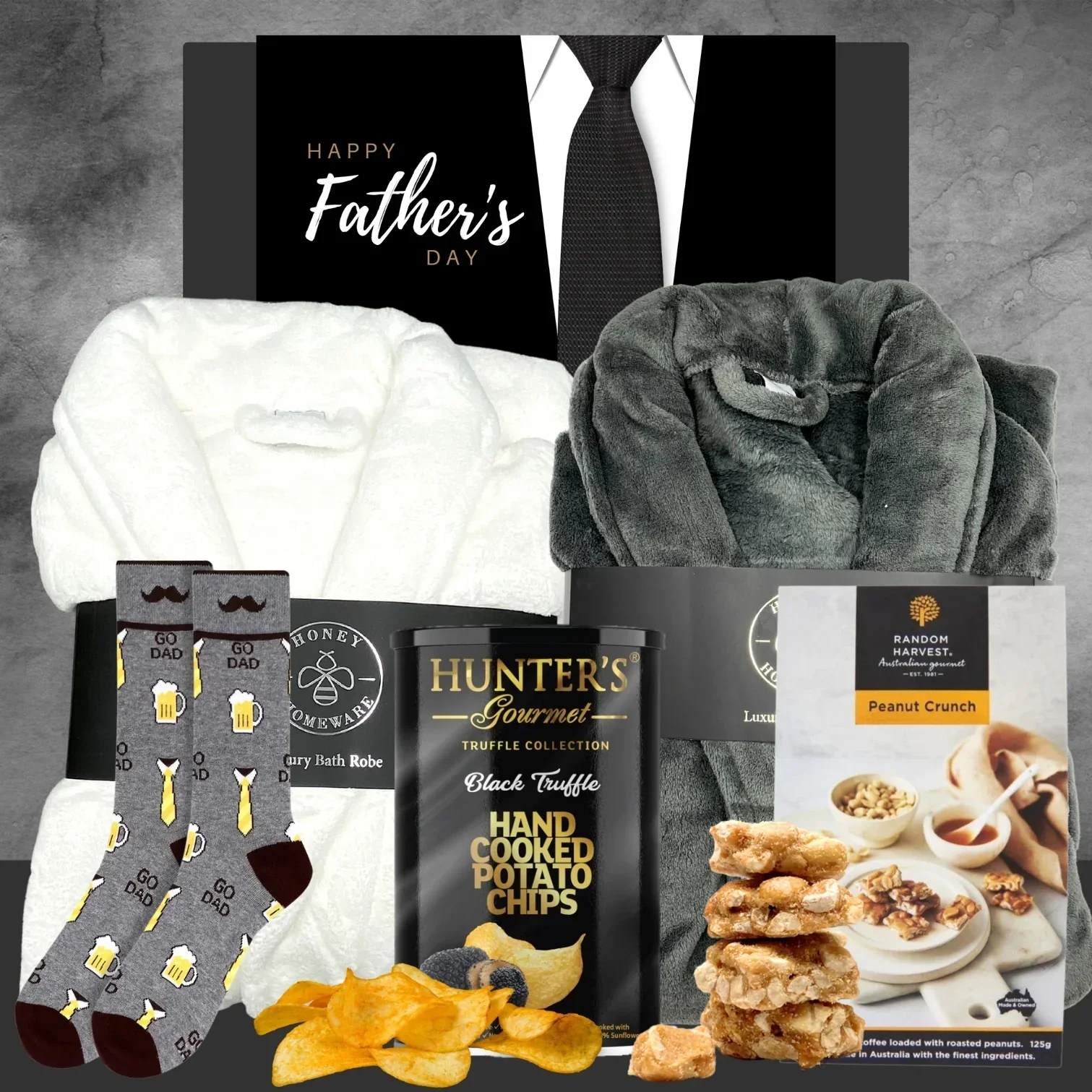 Dad's Snacking in a Luxury Robe Hamper - Image 2
