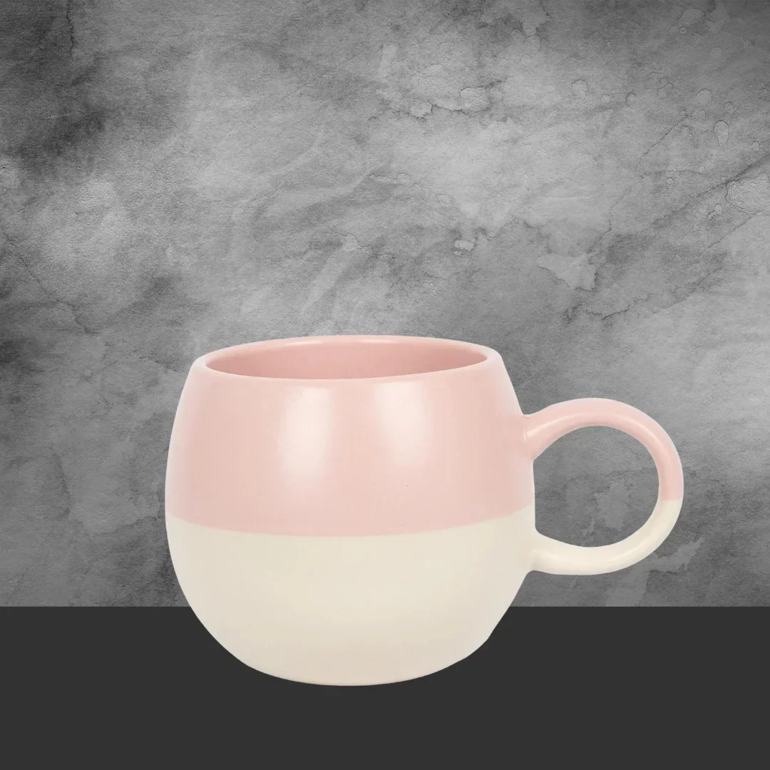Dipped Sphere Stoneware Mug- Dusty Pink 340ml - Image 2
