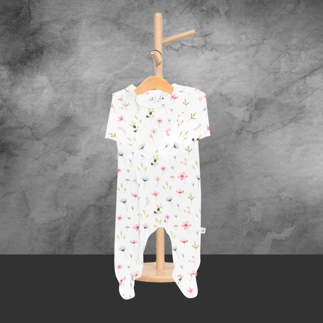 Emotion & Kids Fleur Zipped Organic Cotton Footed Outfit - Image 2