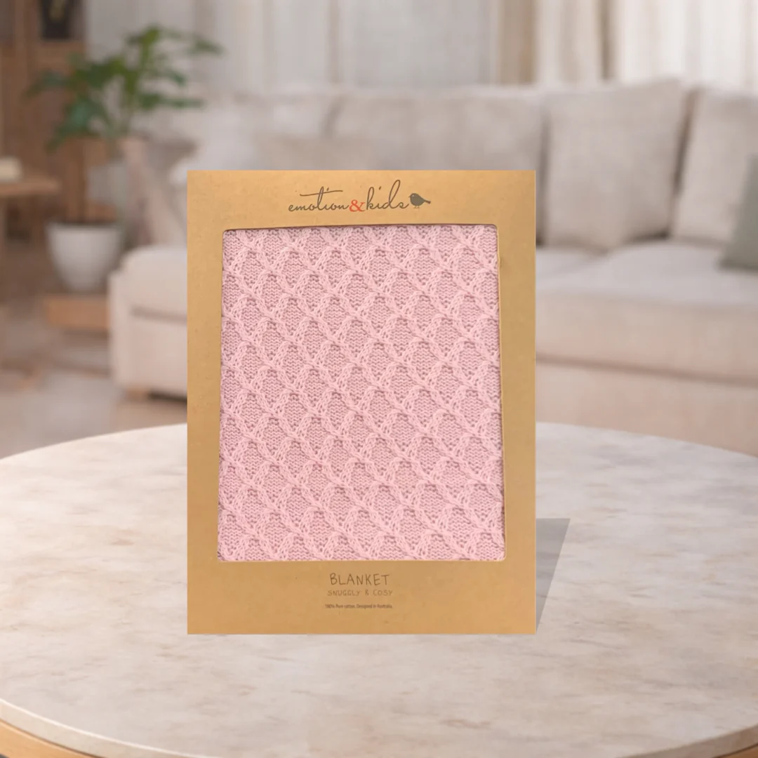 Emotion & Kids Pale Pink Lace Knit Bassinet Blanket