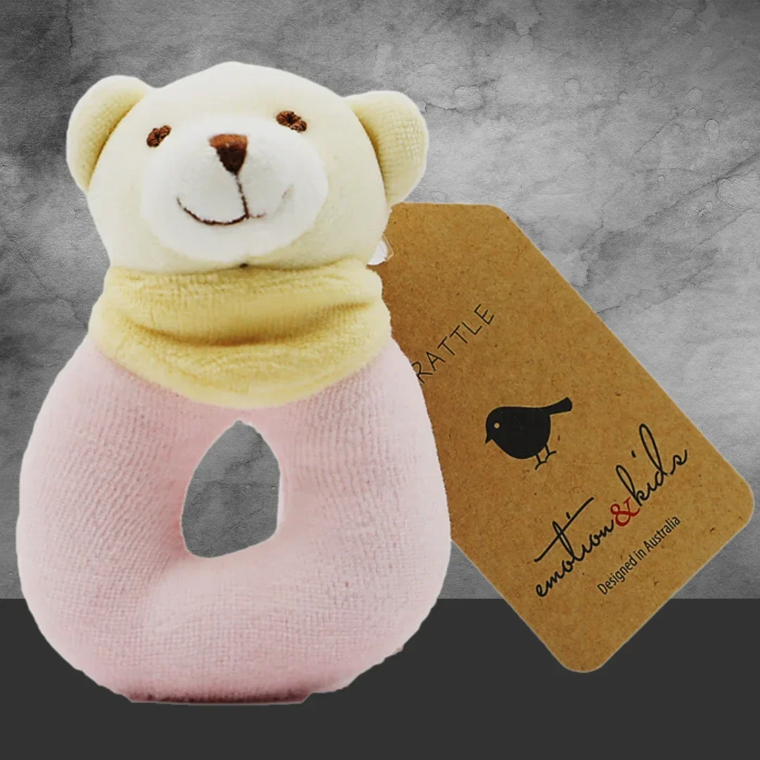 Emotion & Kids Pink Bear Rattle - Image 2