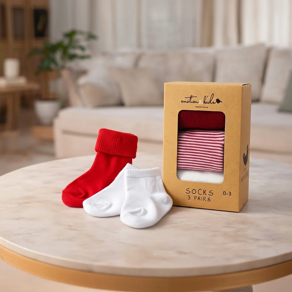 Emotion & Kids Red Socks 3pk 0-3months