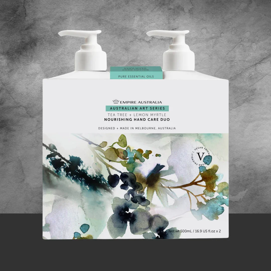 Empire Australia Art Series Tea Tree & Lemon Myrtle Hand Wash & Lotion Duo Pack 500ml