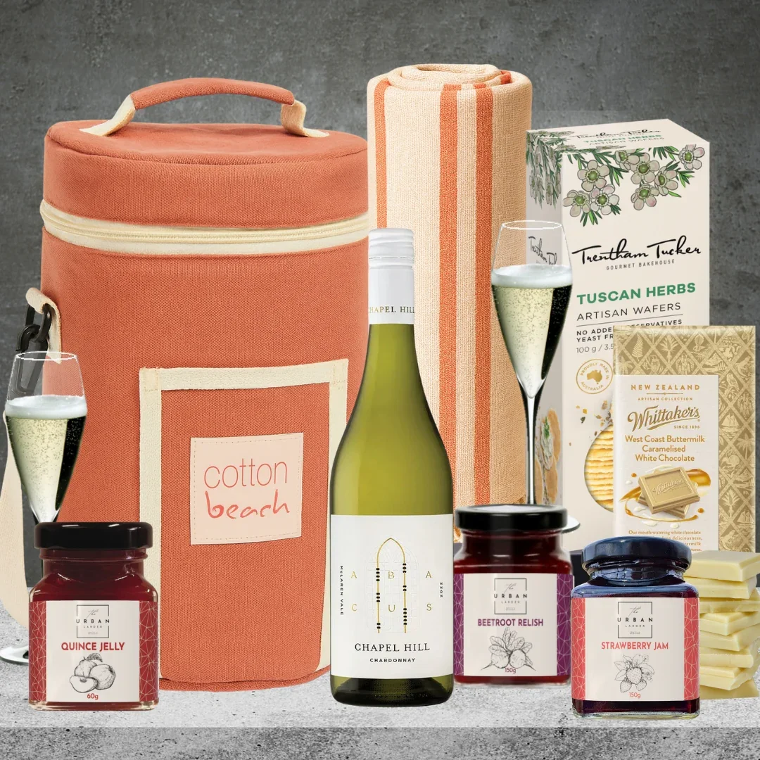 Festive Picnic by the Pink Beach Hamper - Image 2