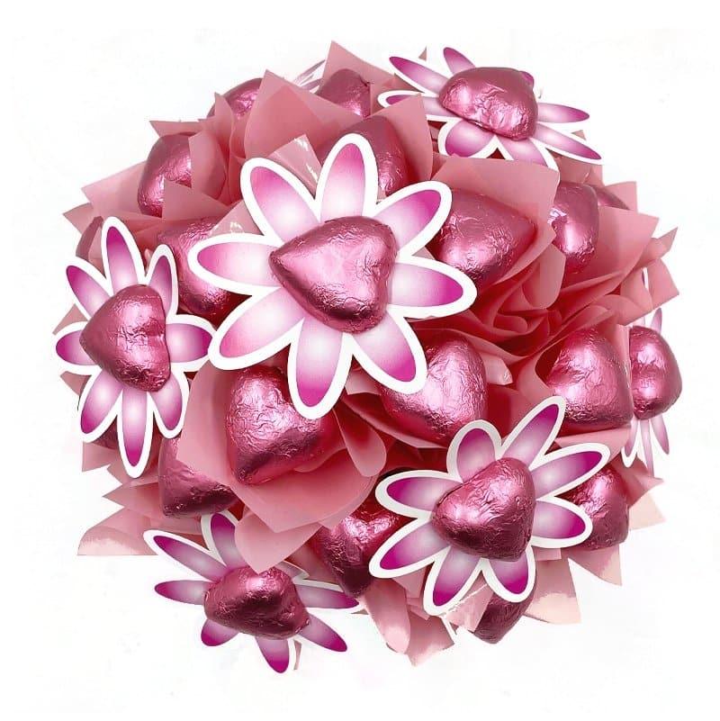 Flowers in Pink Chocolate Bouquet - Image 2