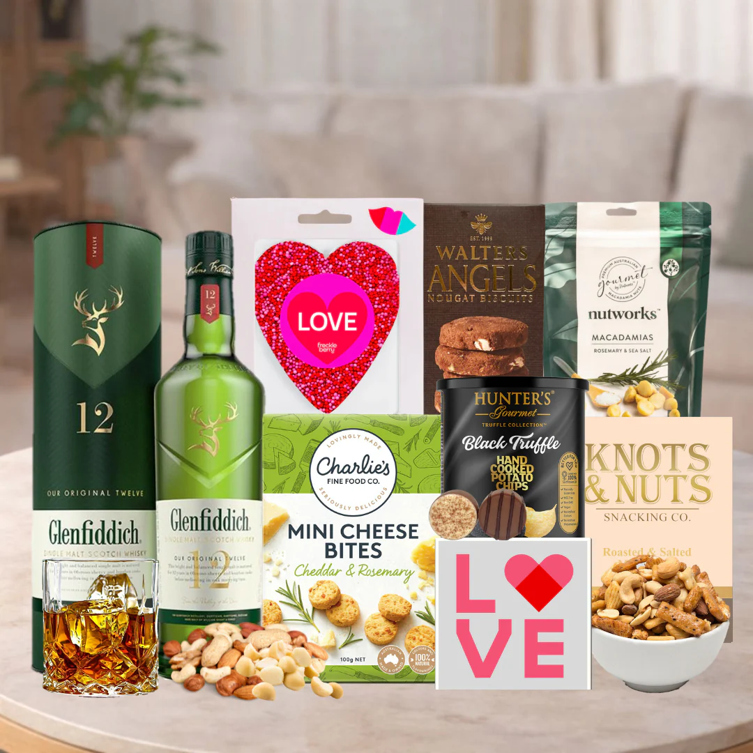 Glenfiddich Whisky & Snacks Valentines Hamper