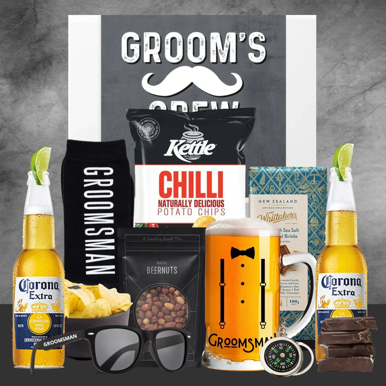 Groom's Crew Beer & Treats Hamper - Image 2