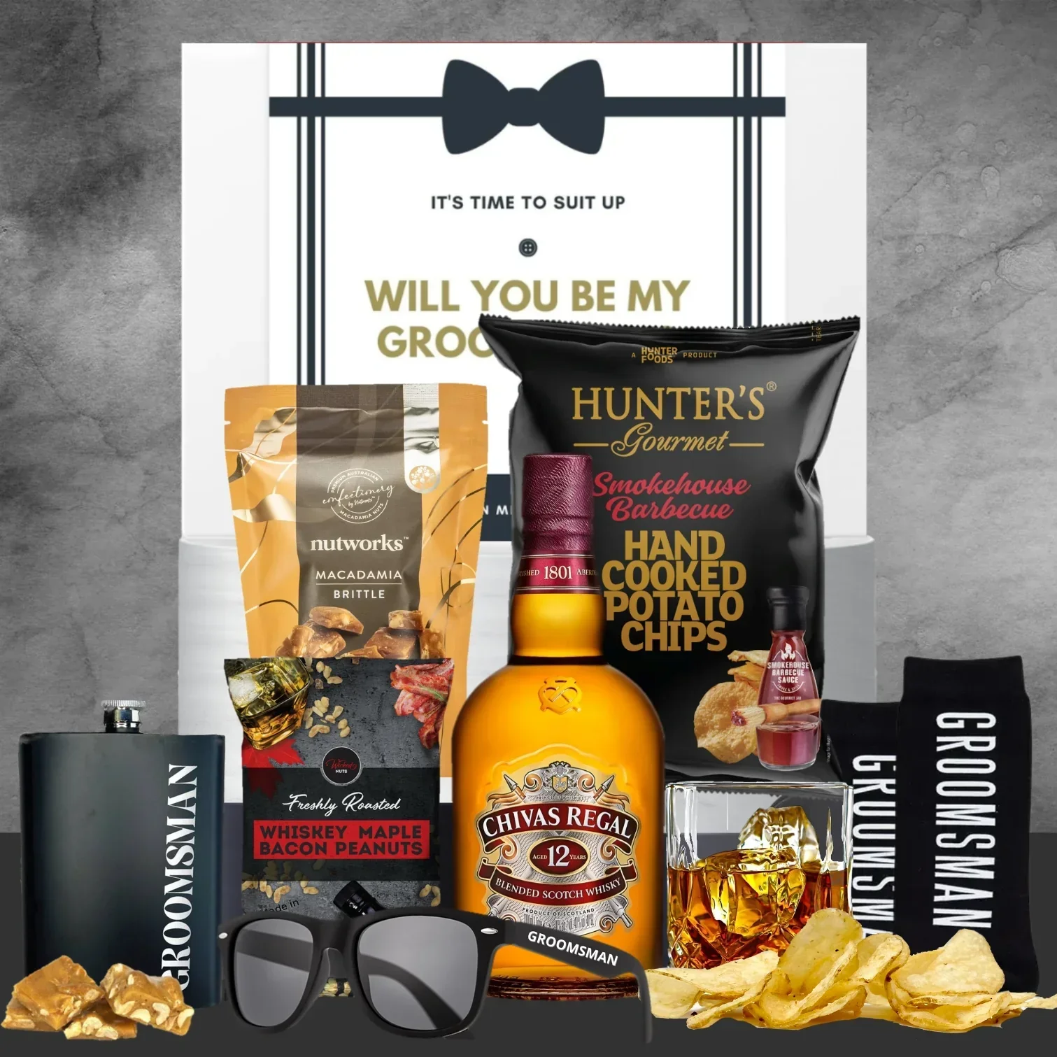 Groomsman Whisky & Flask Hamper - Image 2