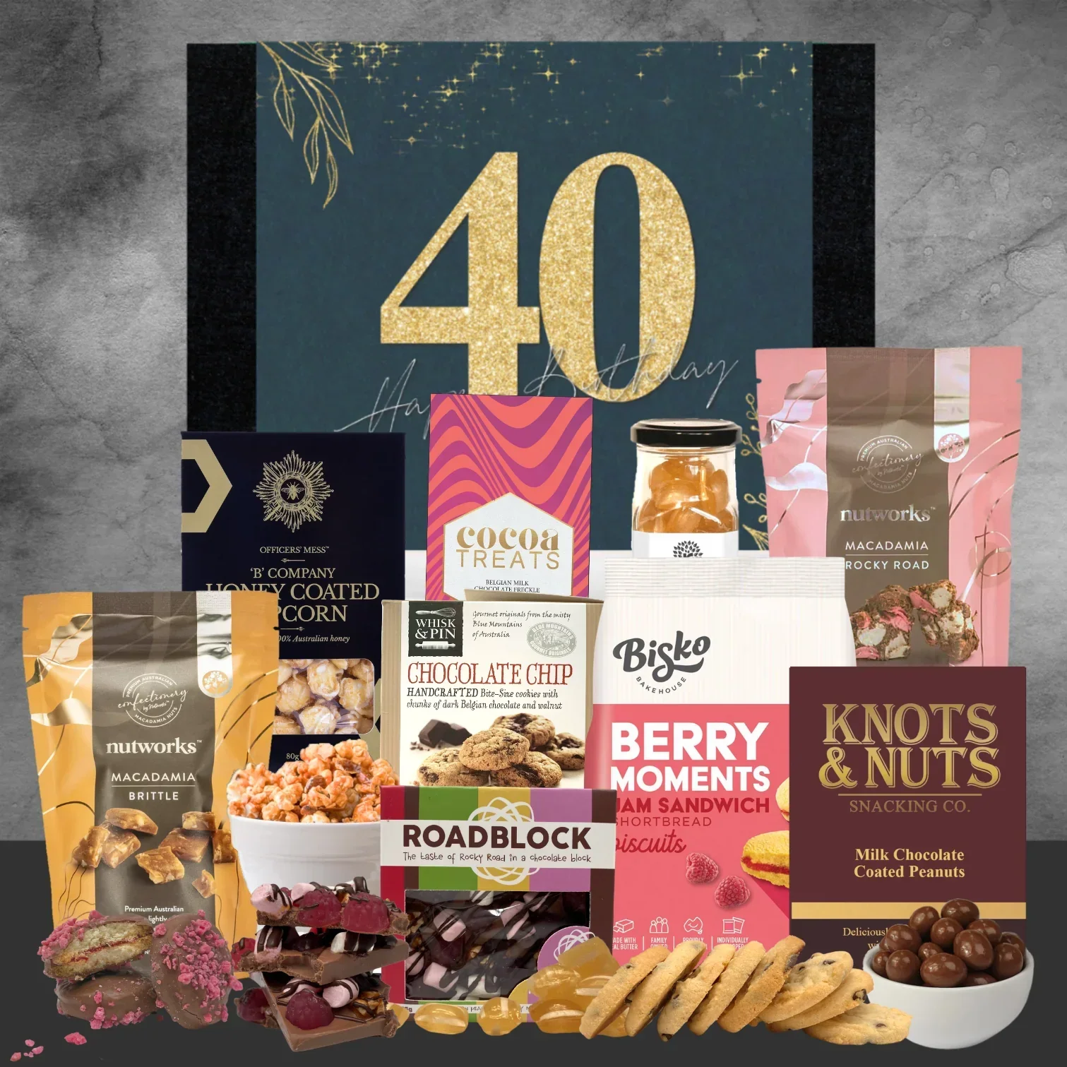 Happy 40th Aussie Gourmet Sweets Hamper - Image 2