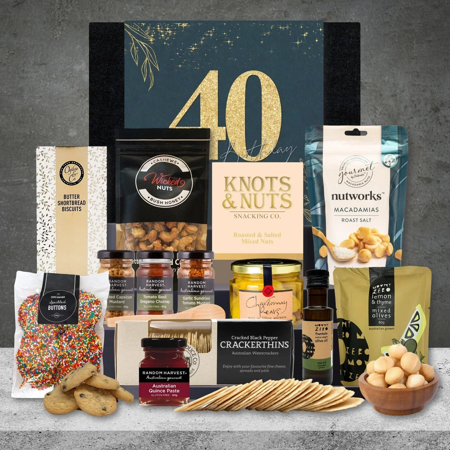 Happy 40th Australian Gourmet Foodie Hamper - Image 2