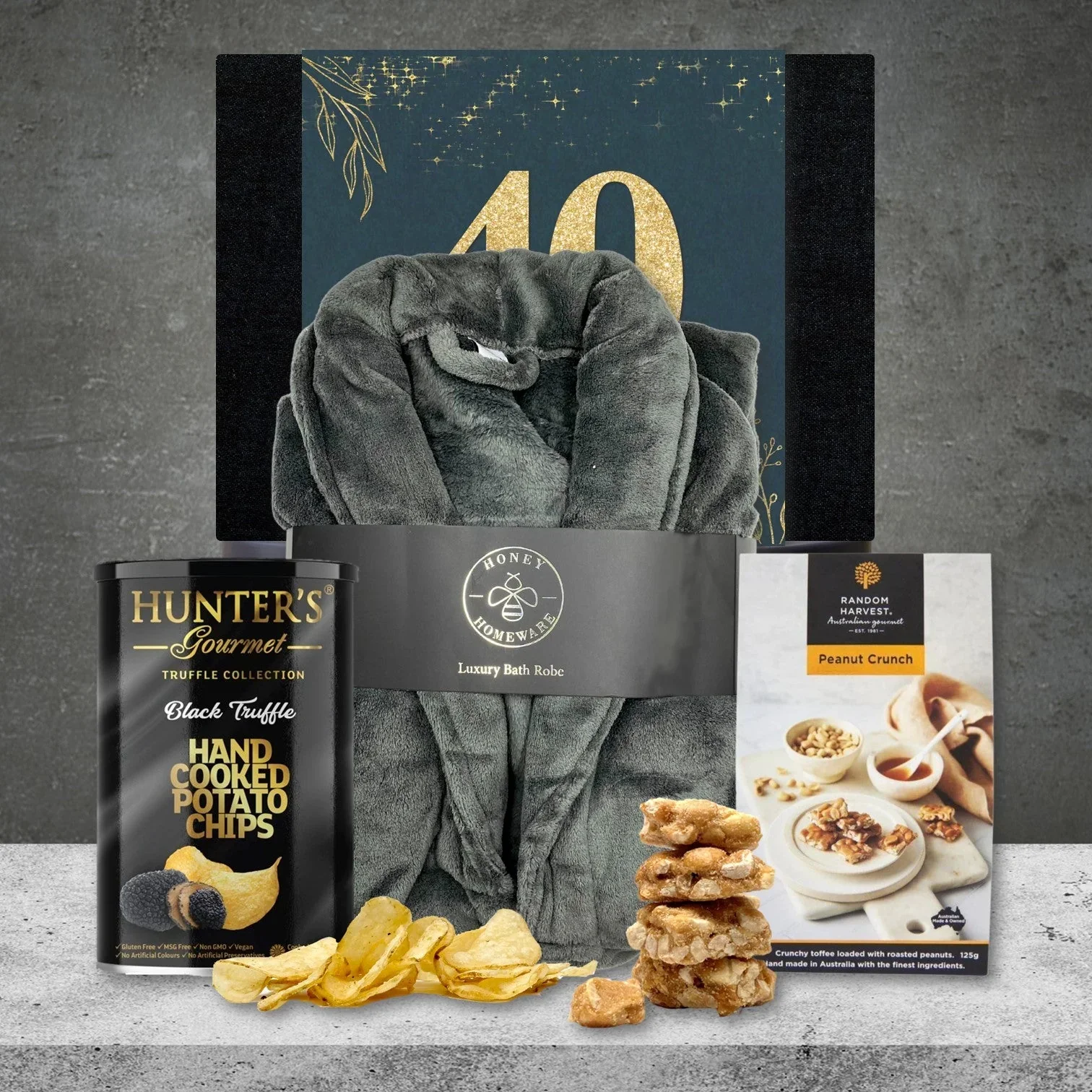 Happy 40th Plush Robe & Snacks - Image 2