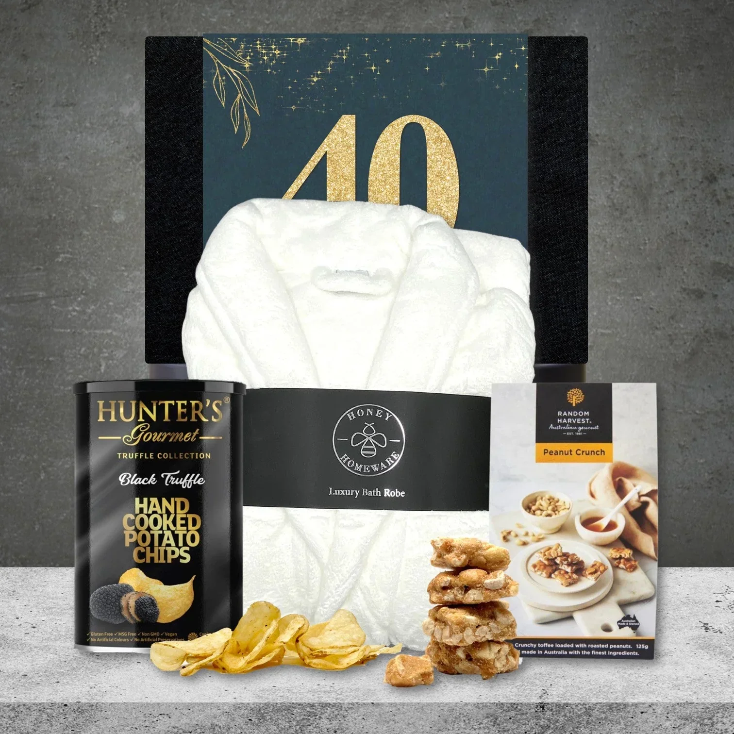 Happy 40th Plush Robe & Snacks - Image 3