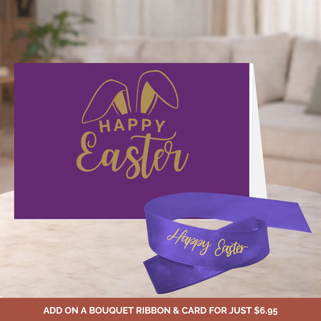 Happy Easter Ribbon Purple & Gold