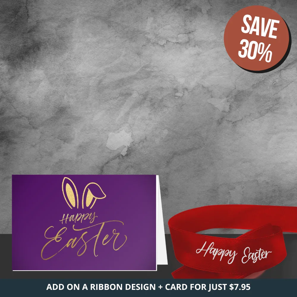 Happy Easter Ribbon Pink & Silver - Image 2