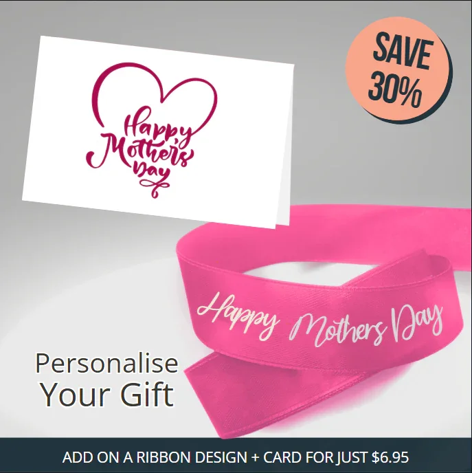 Happy Mothers Day Ribbon Pink & Silver - Image 2