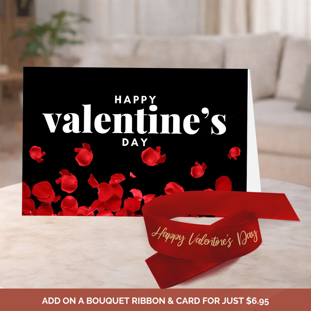 Happy Valentines Ribbon Red & Gold