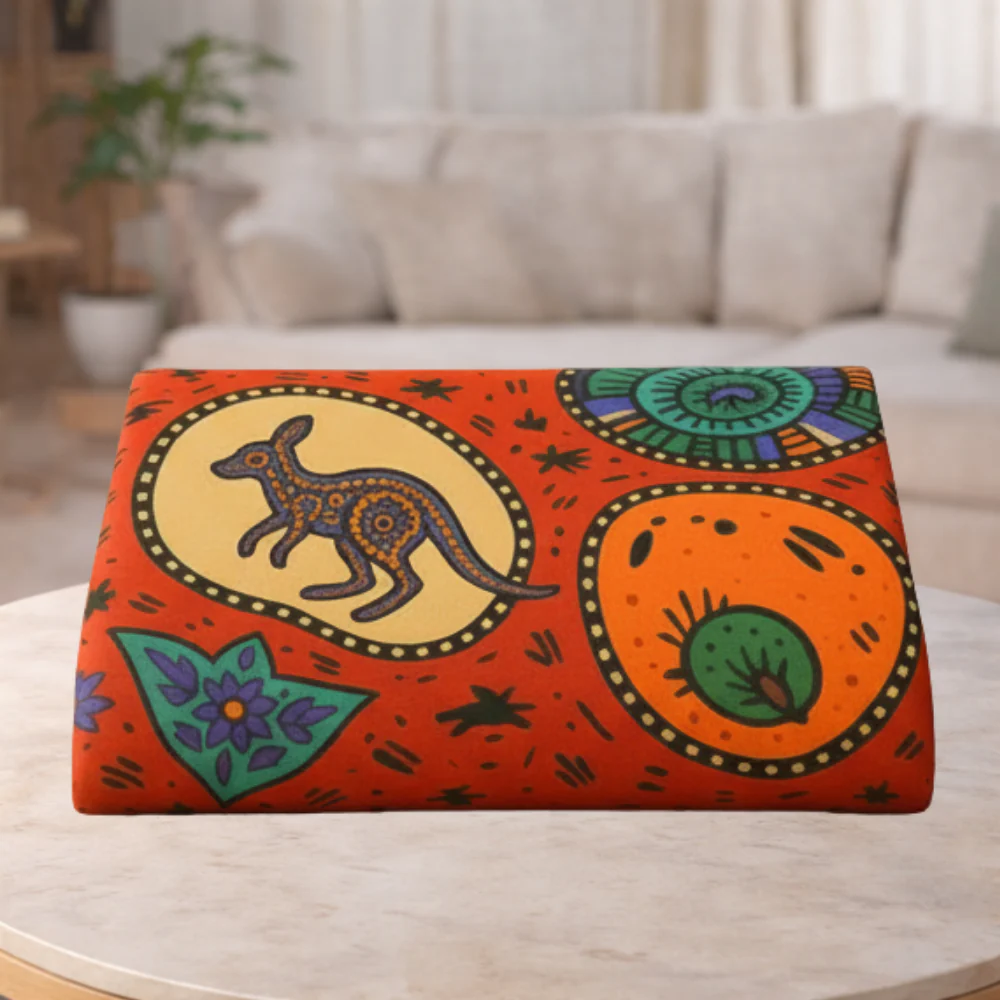 Jacaru Kangaroo Ground Aboriginal Design Cotton Scarf