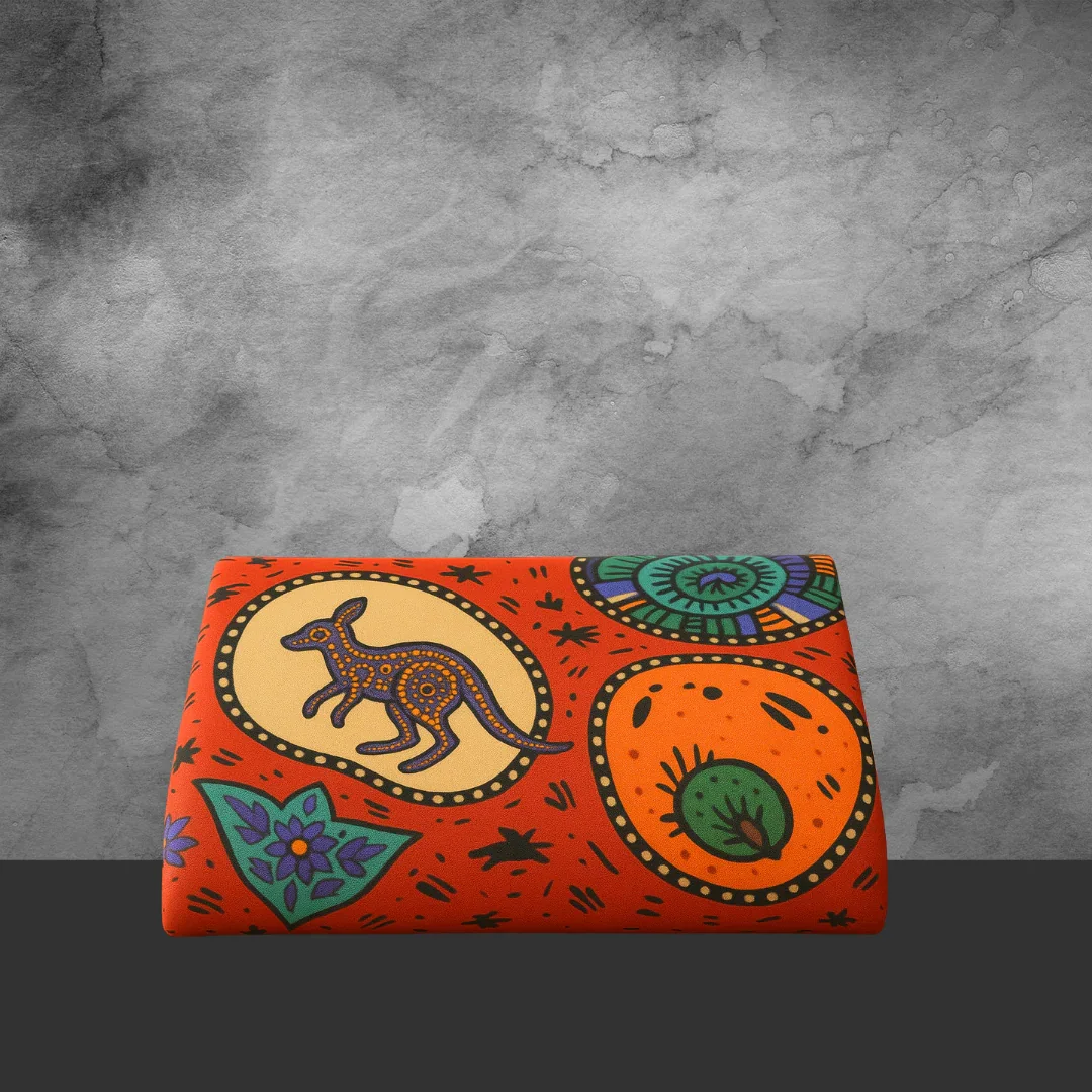Jacaru Kangaroo Ground Aboriginal Design Cotton Scarf - Image 2