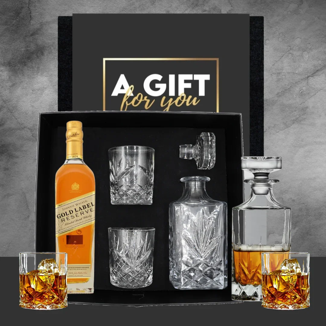Gold Decanter Hamper with Alcohol - Image 2