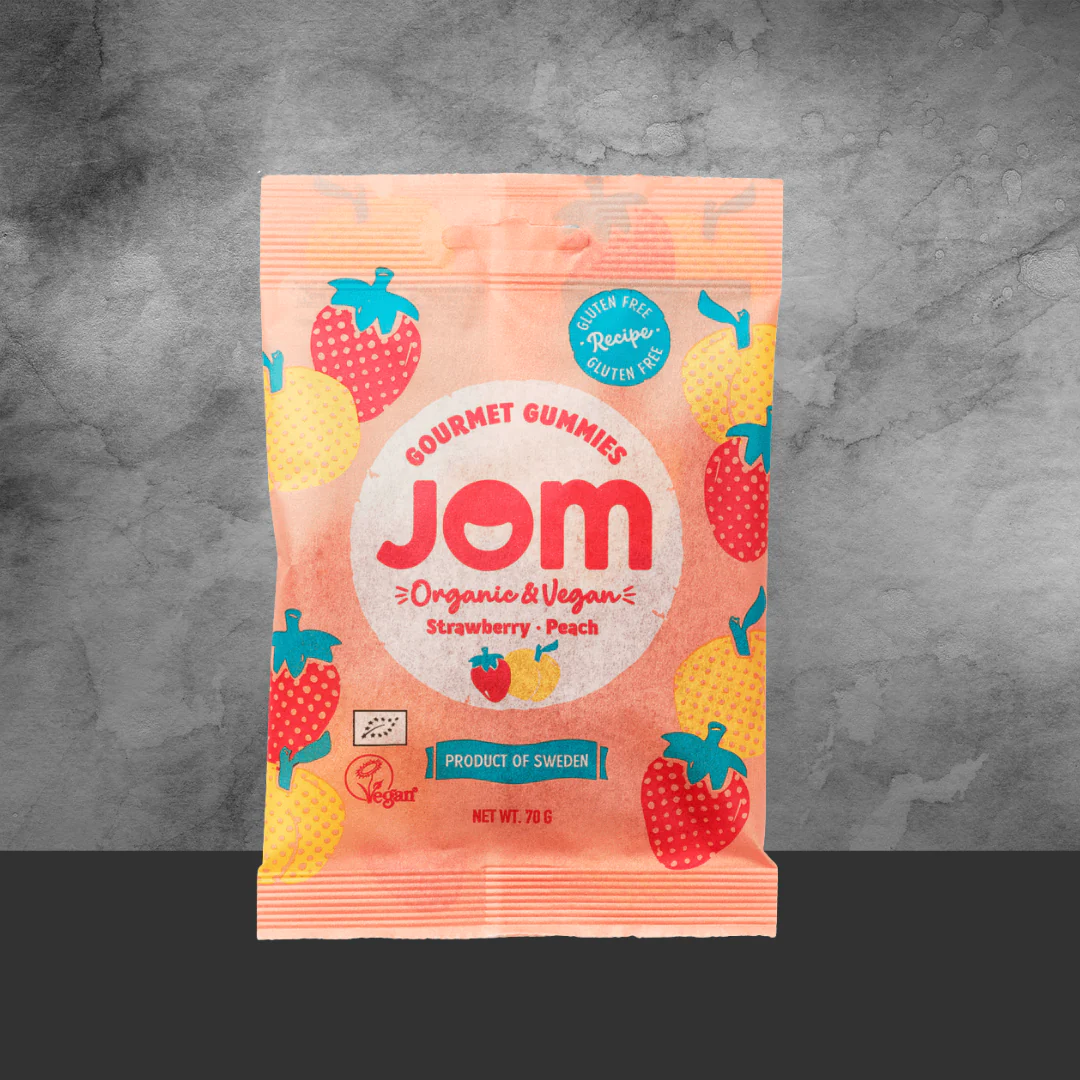 Jom Vegan & Organic Strawberry & Peach Candy 70g - Image 2