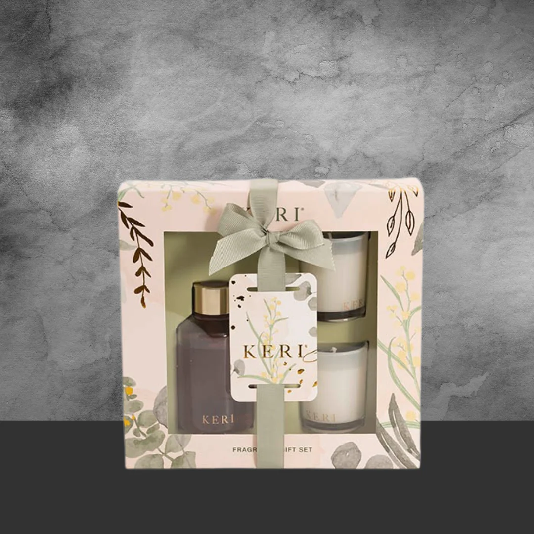Keri Fragrance Candle & Diffuser Gift Set Vanilla & Peach Blossom - Image 2