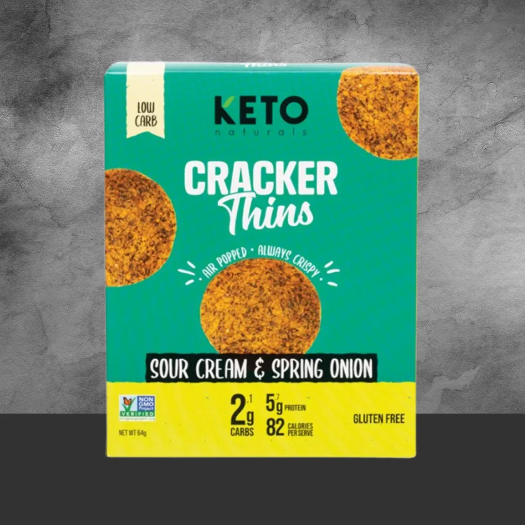 Keto Naturals Sour Cream & Chives Cracker Thins 64g
