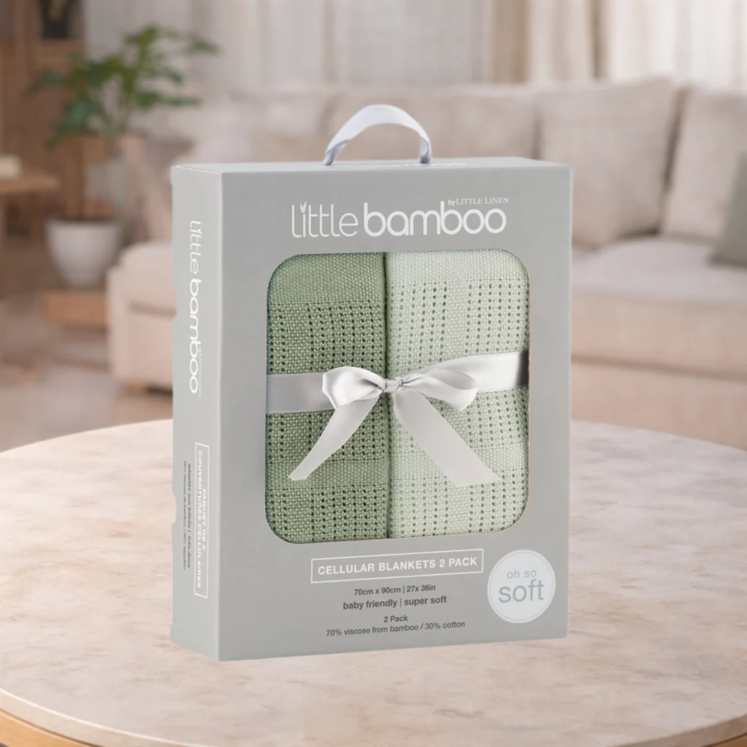 Little Bamboo Cellular Blanket 2pk - Bay Leaf