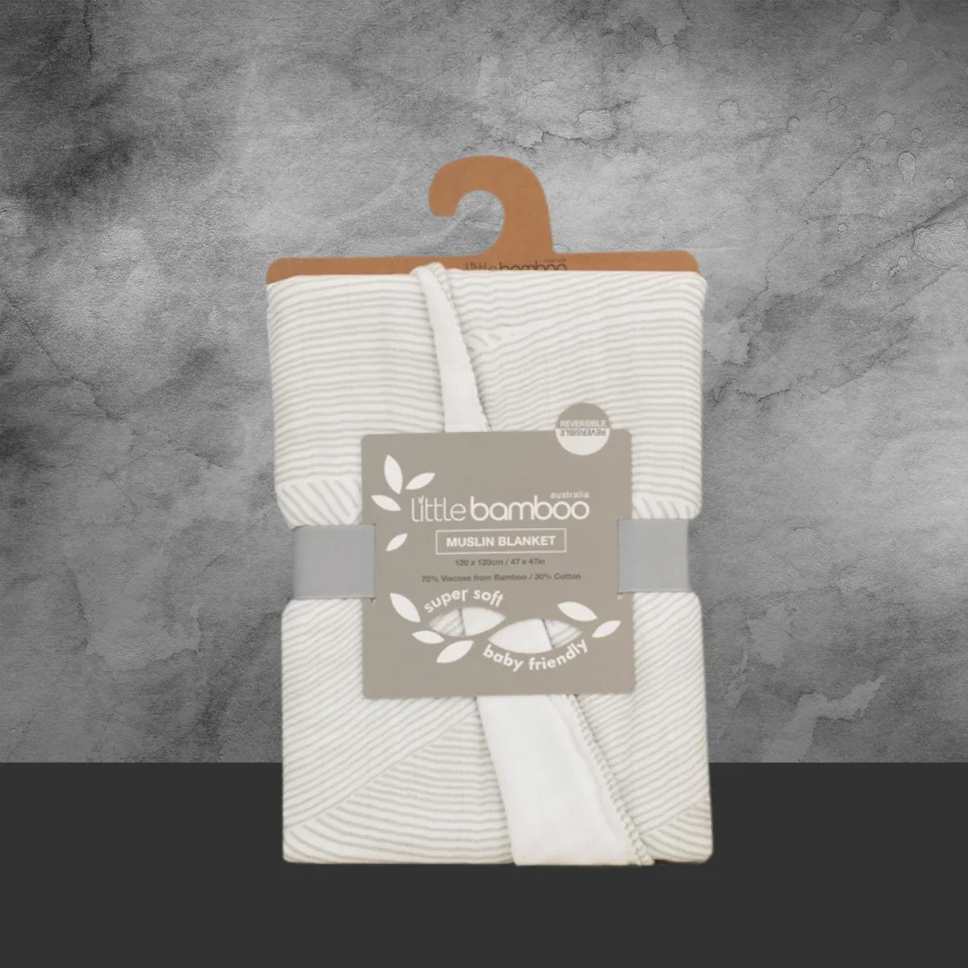 Little Bamboo Natural Muslin Blanket - Image 2