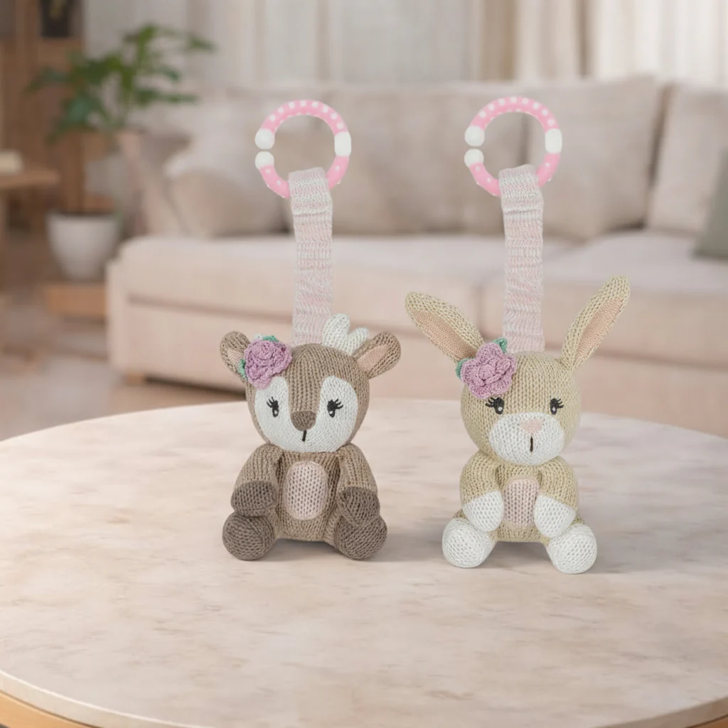 LIVING TEXTILES 2PK STROLLER  TOYS - FAWN & BUNNY