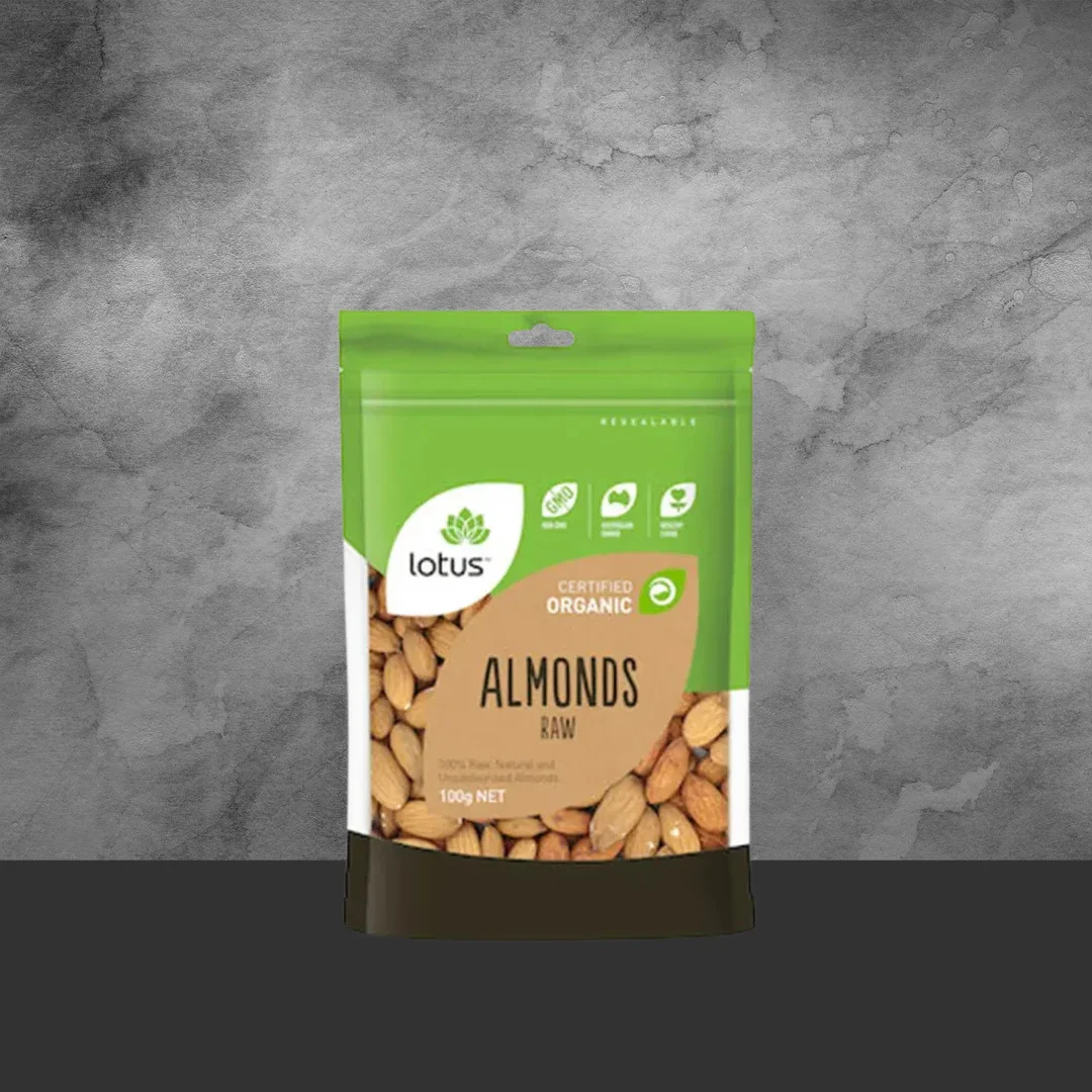 Lotus Organic Raw Almonds 100g - Image 2
