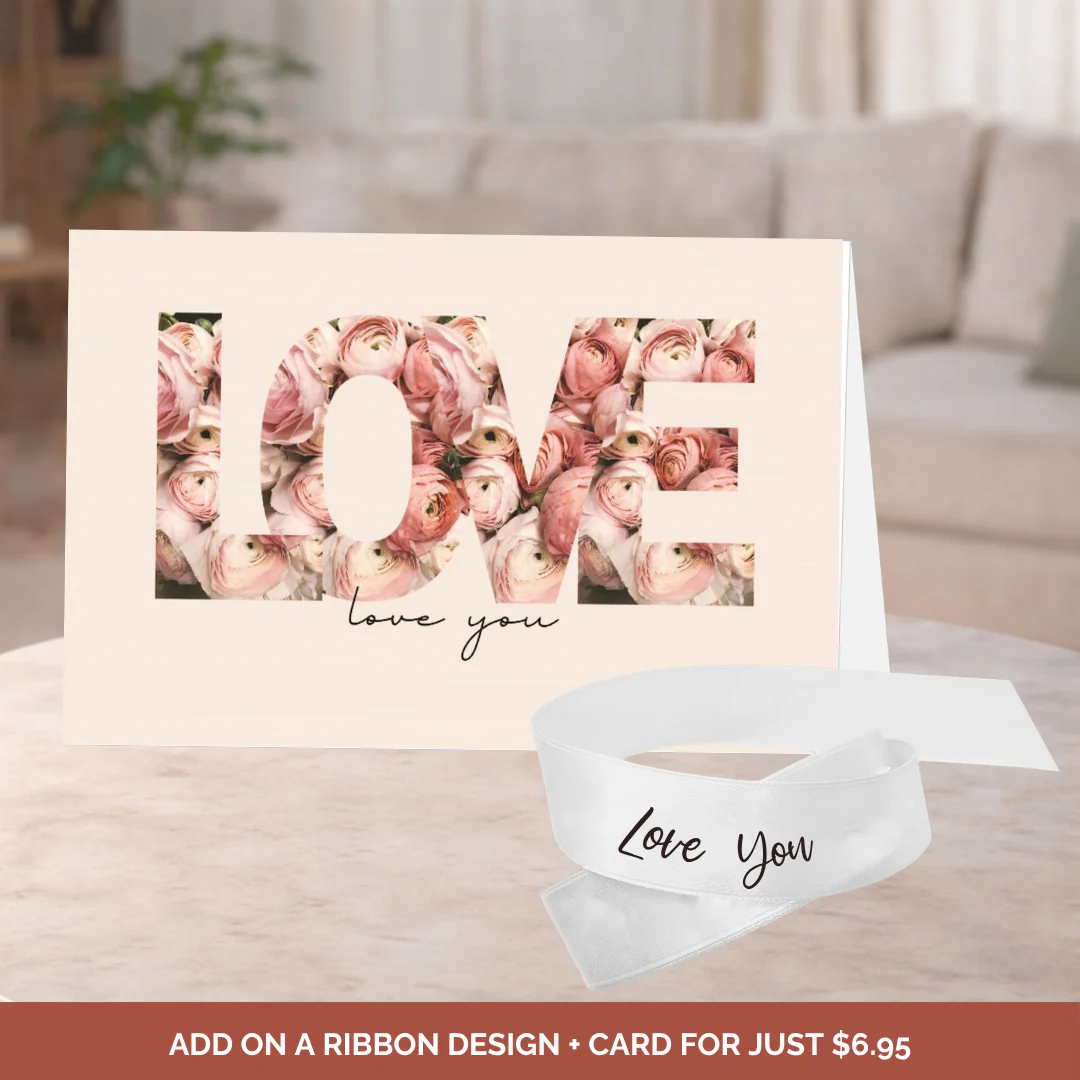 Love You Bouquet Ribbon + Card Bundle