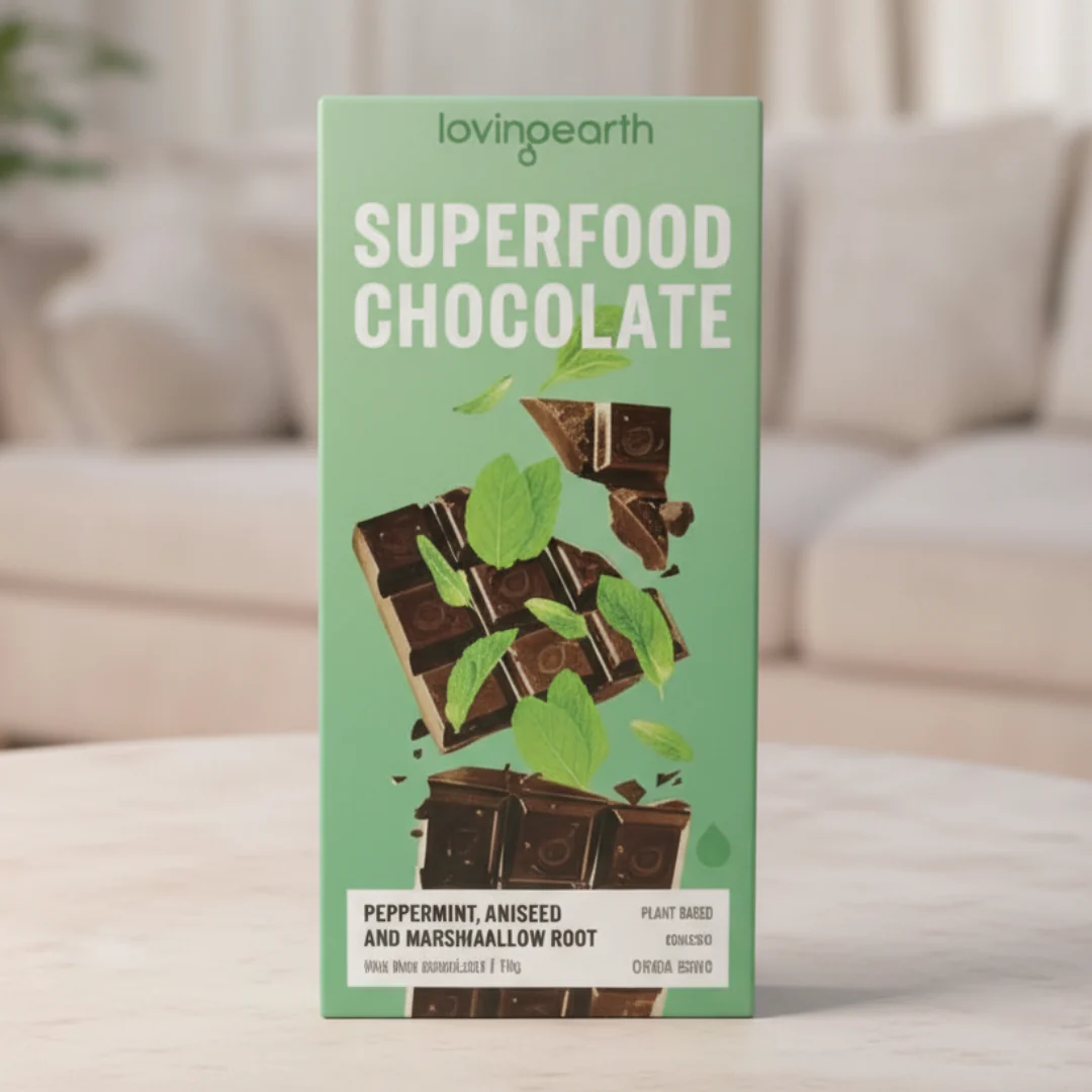 Loving Earth Superfood Chocolate Peppermint Aniseed & Marshmallow Root 70g