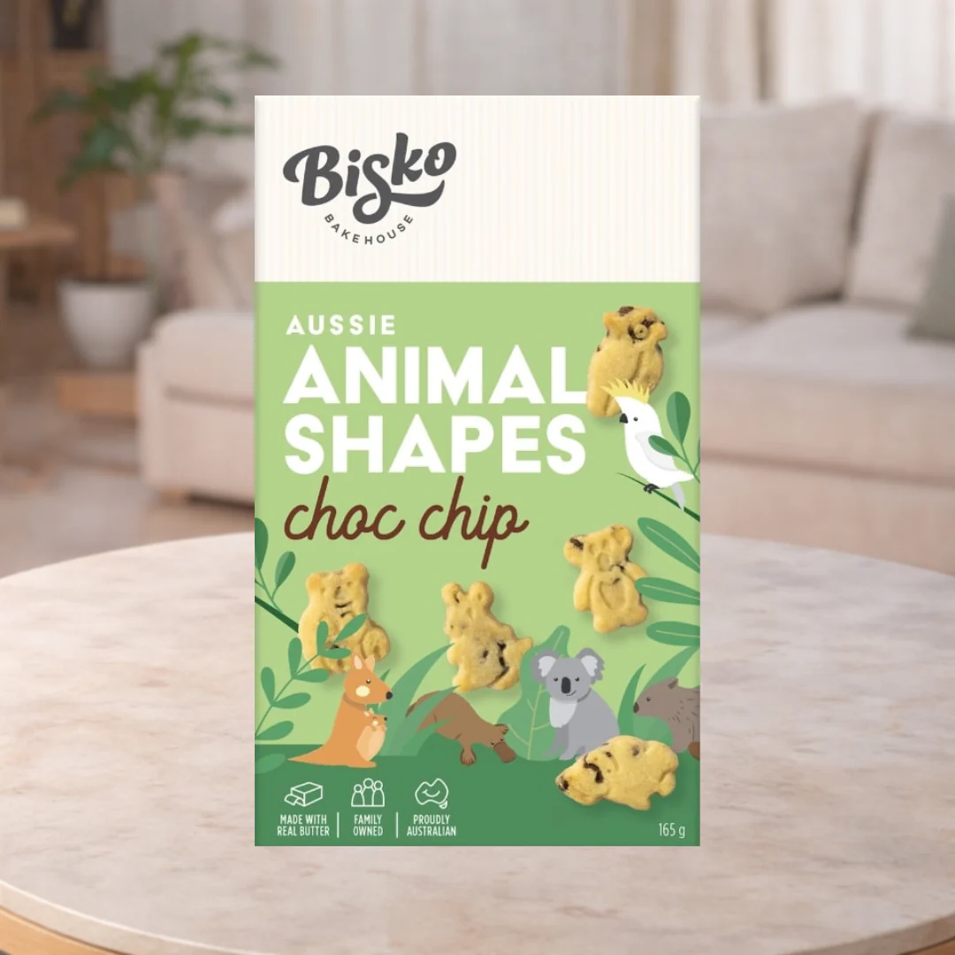MAC'S EVERYDAY BISCUITS CHOC CHIP ANIMAL SHAPED  165G